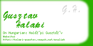 gusztav halapi business card